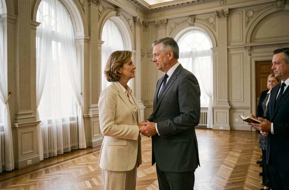 Cérémonie de renouvellement de vœux de mariage dans une mairie historique après 25 ans d'union